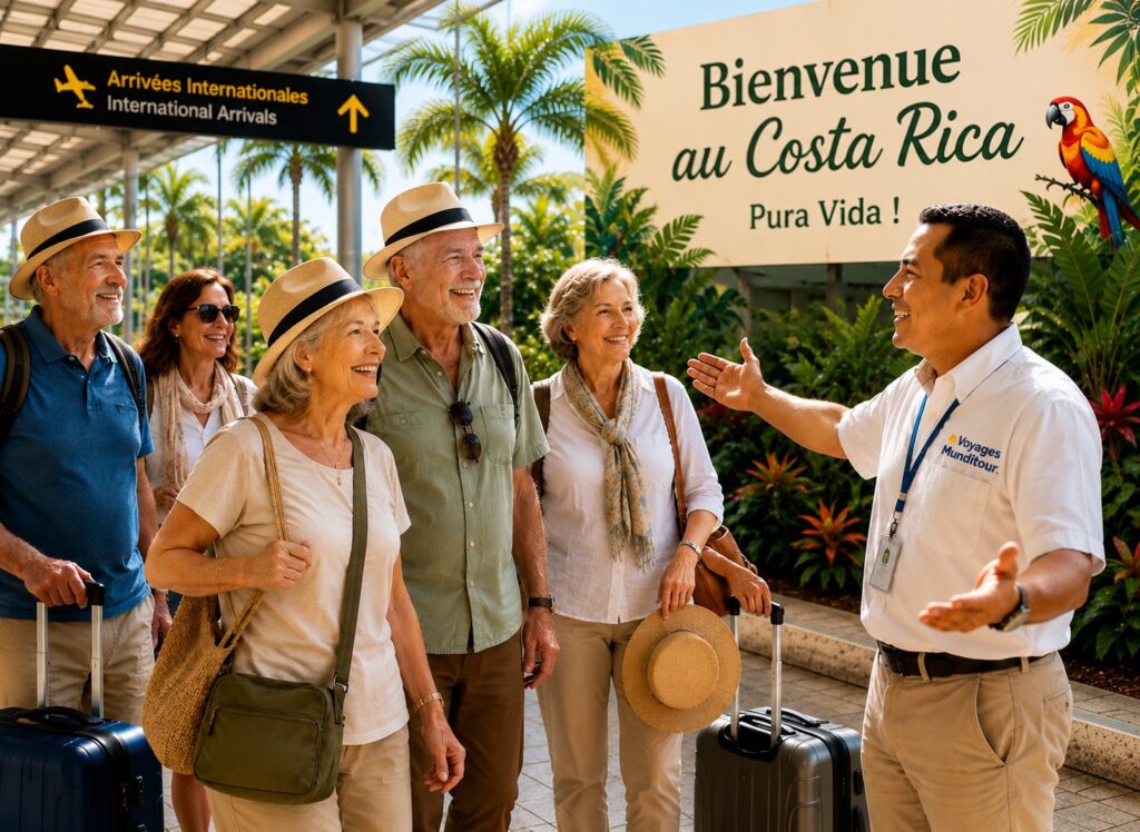 Accueil des voyageurs à San José lors d'un circuit Costa Rica accompagné avec Voyages Munditour
