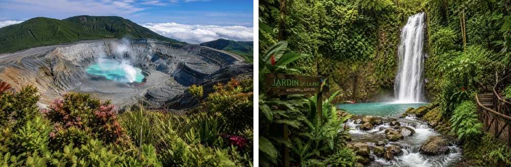 Volcan Poás et les jardins de la paz l