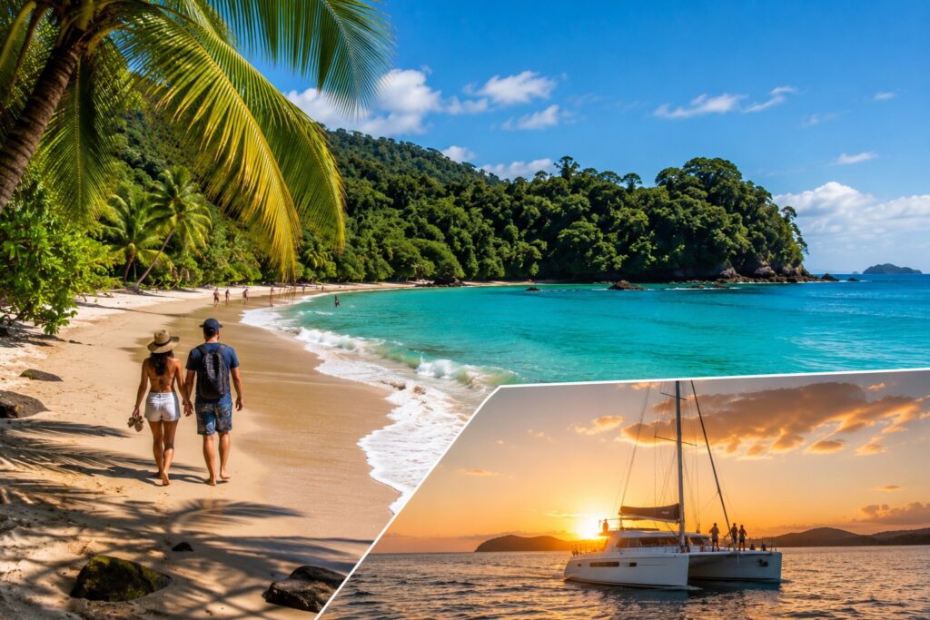Plage de Manuel Antonio et excursion en catamaran lors d'un Circuit Costa Rica accompagné