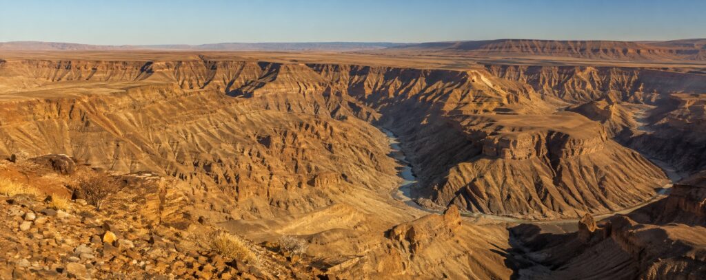 Panorama de Fish River Canyon pendant le Grand tour de Namibie