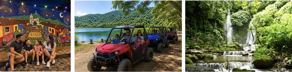 ataco lagune verte buggy cascade don juan salvador famille