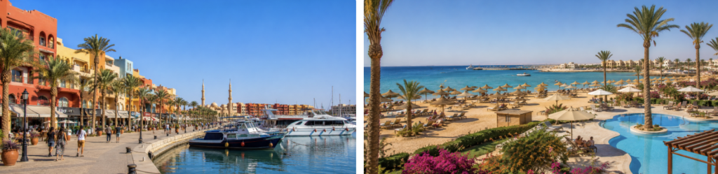 Marina de Hurghada durant un circuit accompagné en Égypte