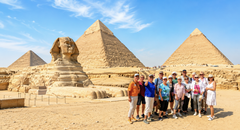 Pyramides de Gizeh et Sphinx lors d’un circuit accompagné en Égypte