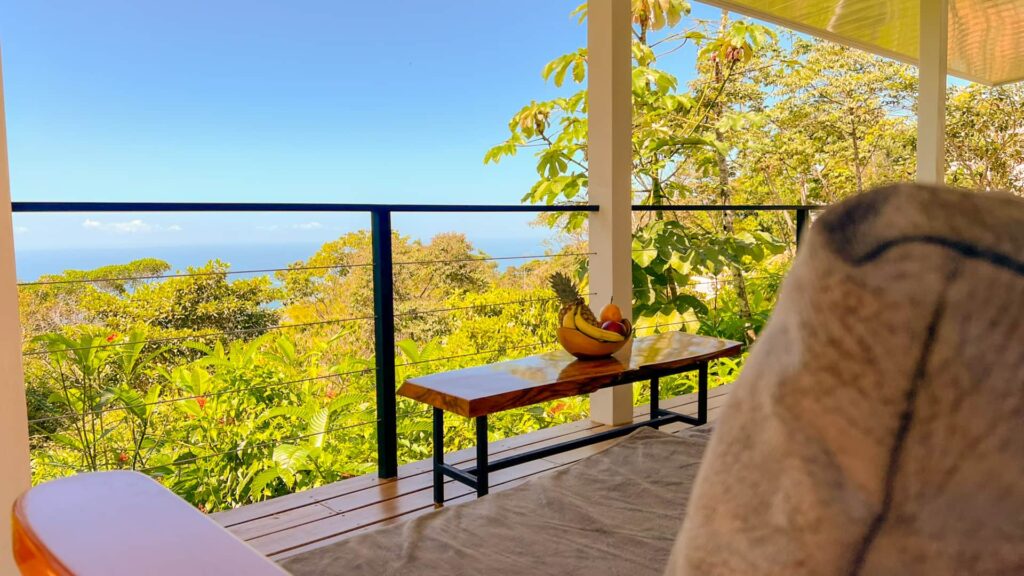 Terrasse avec vue océan à la villa #5 à Uvita Costa Rica