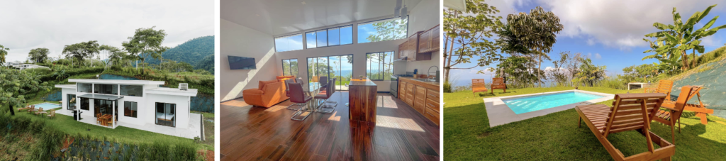 Villa #4 à Uvita au Costa Rica avec piscine privée, vue sur la nature tropicale et espace de vie moderne