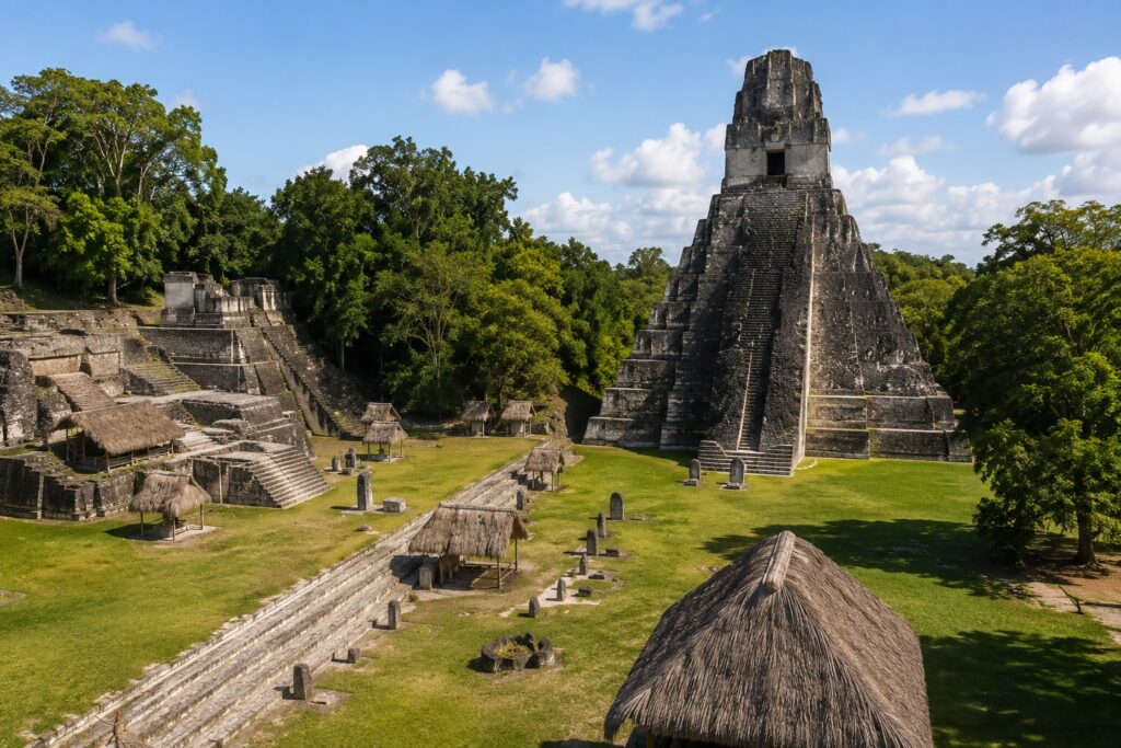 Temple du Grand Jaguar à Tikal au cœur de la jungle lors du Circuit Guatemala divertissant.