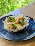 Entrée-gastronomique préparée avec des ingrédients-frais -ocaux