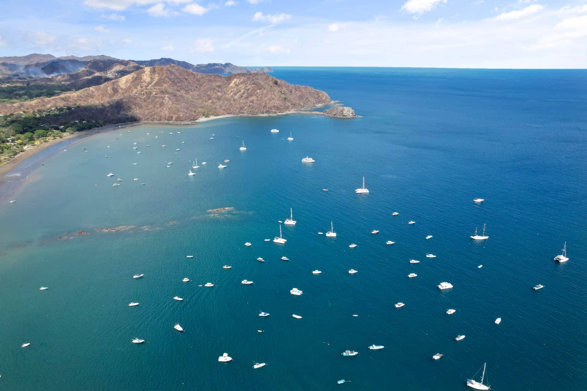 Vue aérienne indiquant l'emplacement de Casa Annie près de Playa del Coco au Costa Rica.